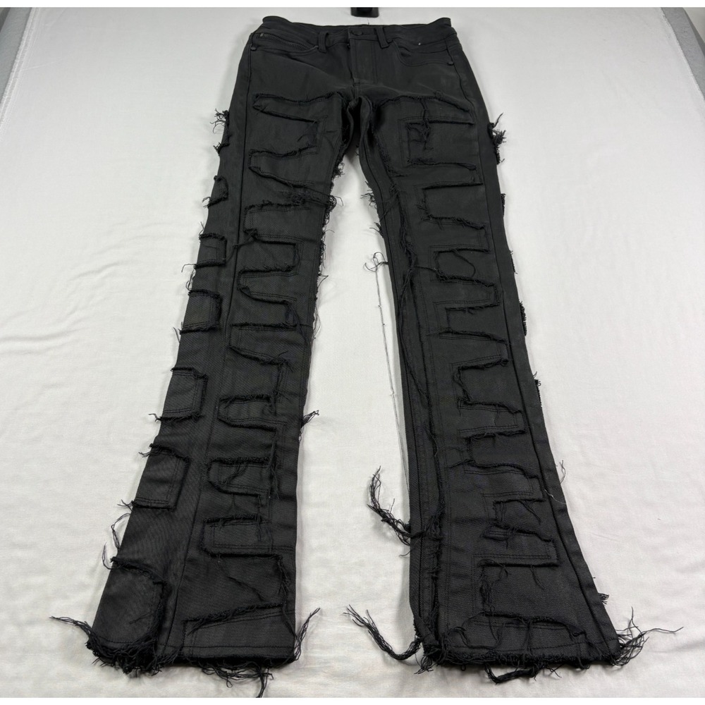 Slim Fit Distressed Black Men's Jeans